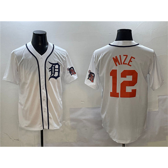 Detroit Tigers #12 Casey Mize White MWATKINS With Patch Cool Base Stitched Jersey