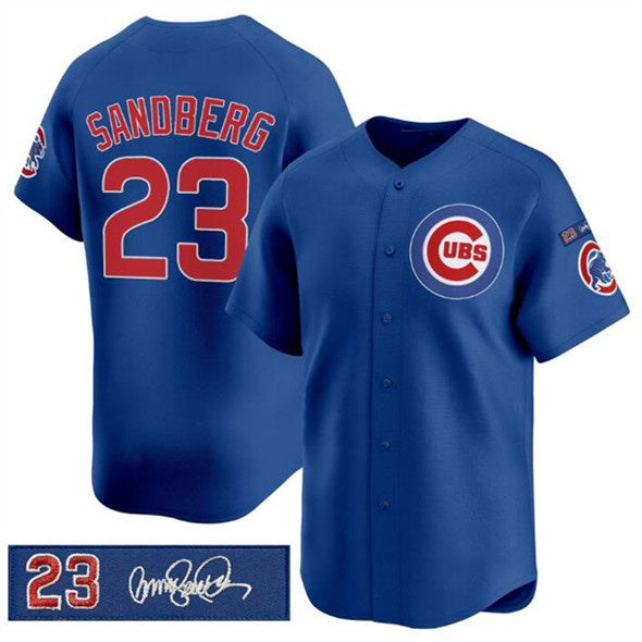 Chicago Cubs #23 Ryne Sandberg Royal MWATKINS 'Ryne Sandberg Tribute' Vapor Limited V3 Stitched Jersey