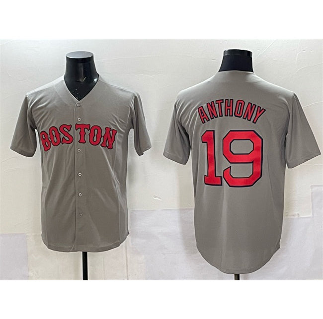 Boston Red Sox #19 Roman Anthony Gray MWATKINS Cool Base Stitched Jersey