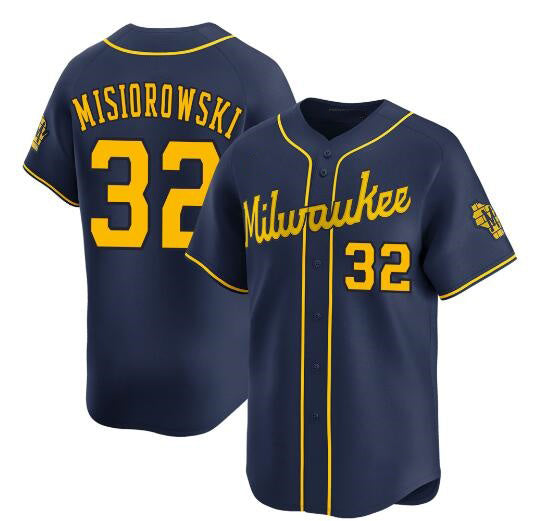 Milwaukee Brewers #32 Jacob Misiorowski Navy MWATKINS Alternate Limited Stitched Jersey