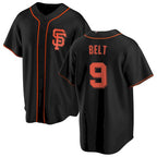 San Francisco Giants #9 Brandon Belt Black MWATKINS Alternate Jersey