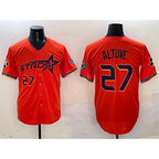 Houston Astros #27 Jose Altuve Orange MWATKINS 2025 City Connect With Texas Patch Limited Stitched Jersey
