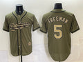 Los Angeles Dodgers #5 Freddie Freeman Olive MWATKINS 2026 Armed Forces Day Stitched Jersey 2