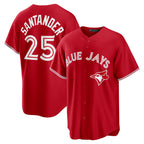 Toronto Blue Jays #25 Anthony Santander Red MWATKINS Canada Day Replica Jersey