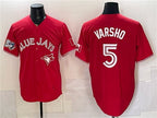 Toronto Blue Jays #5 Daulton Varsho Red MWATKINS 50 Seasons Patch Stitched Jersey