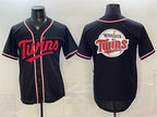Minnesota Twins Team Big Logo 2026 Fashion Replica Black MWATKINS Out Stitched Jersey