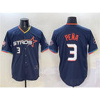 Houston Astros #3 Jeremy Pena Navy MWATKINS 2025 City Connect With Texas Patch Limited Stitched Jersey