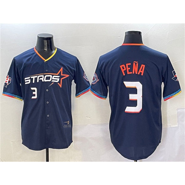 Houston Astros #3 Jeremy Pena Navy MWATKINS 2025 City Connect With Texas Patch Limited Stitched Jersey