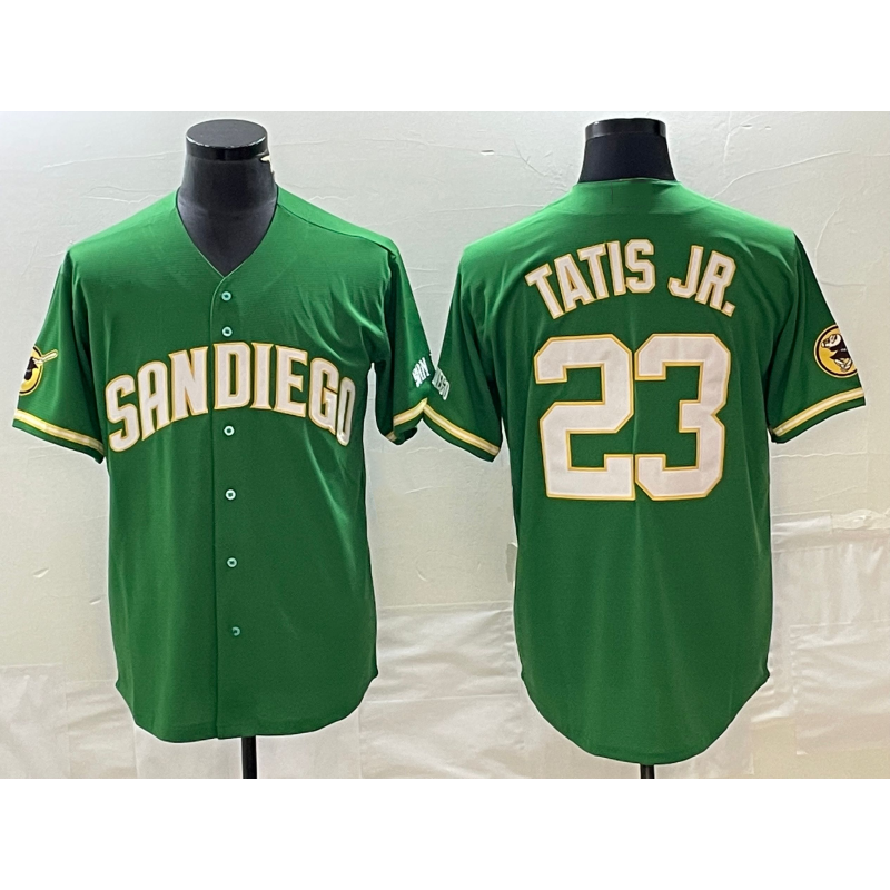 San Diego Padres #23 Fernando Tatis Jr Green MWATKINS Cool Base Stitched Jersey