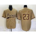 San Diego Padres #23 Fernando Tatis Jr Number Tan MWATKINS NEW 2023 Cool Base Stitched Jersey