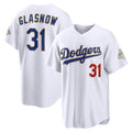 Los Angeles Dodgers #31 Tyler Glasnow White MWATKINS 2026 Gold Collection Stadium Jersey