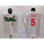 Philadelphia Phillies #5 Bryson Stott White Green MWATKINS Cool Base Stitched Jerseys