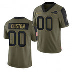 Custom B.Bills Olive MWATKINS ACTIVE PLAYER 2021 Salute To Service Limited Stitched Jersey