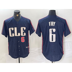 Cleveland Guardians #6 David Fry Number Navy MWATKINS 2024 City Connect Limited Stitched Jersey