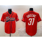 Detroit Tigers #31 Riley Greene Orange MWATKINS With Patch Cool Base Stitched Jersey 2