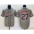 Houston Astros #27 Jose Altuve Gray MWATKINS With Patch Cool Base Stitched Jersey