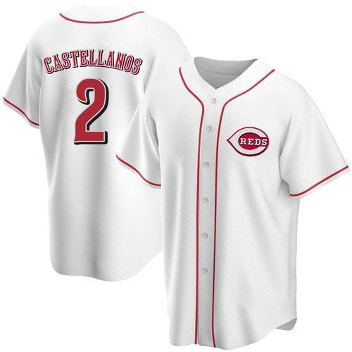 Cincinnati Reds #2 Nick Castellanos White MWATKINS 2021 Replica Home Jersey