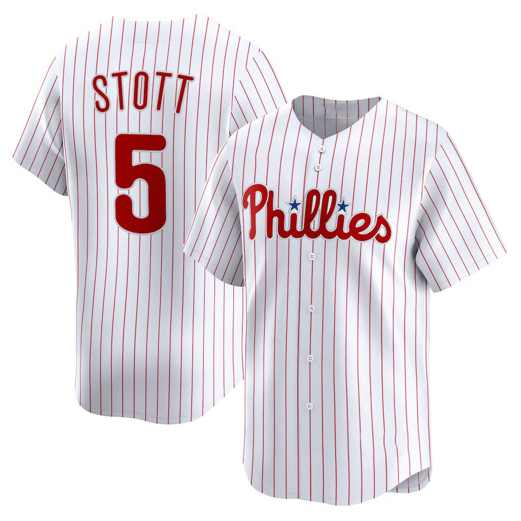 Philadelphia Phillies #5 Bryson Stott White MWATKINS Home Limited Player Jersey