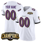 Custom B.Ravens Active Player White MWATKINS 2023 F.U.S.E. AFC North Champions Vapor Limited Stitched Jersey