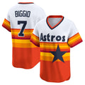 Houston Astros #7 Craig Biggio White MWATKINS Throwback Cooperstown Collection Limited Player Jersey