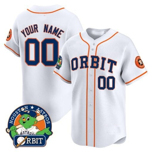 Custom Houston Astros Orbit Patch Vapor Premier Limited Jersey ¨C White MWATKINS