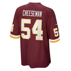 W.Football Team #54 Camaron Cheeseman Burgundy MWATKINS Game Jersey