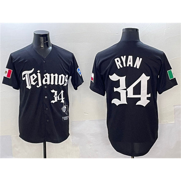 Texas Rangers #34 Nolan Ryan Black MWATKINS Mexico 2025 Vapor Premier Limited Stitched Jersey