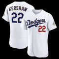 Los Angeles Dodgers #22 Clayton Kershaw White MWATKINS 2026 Gold Collection Authentic Jersey