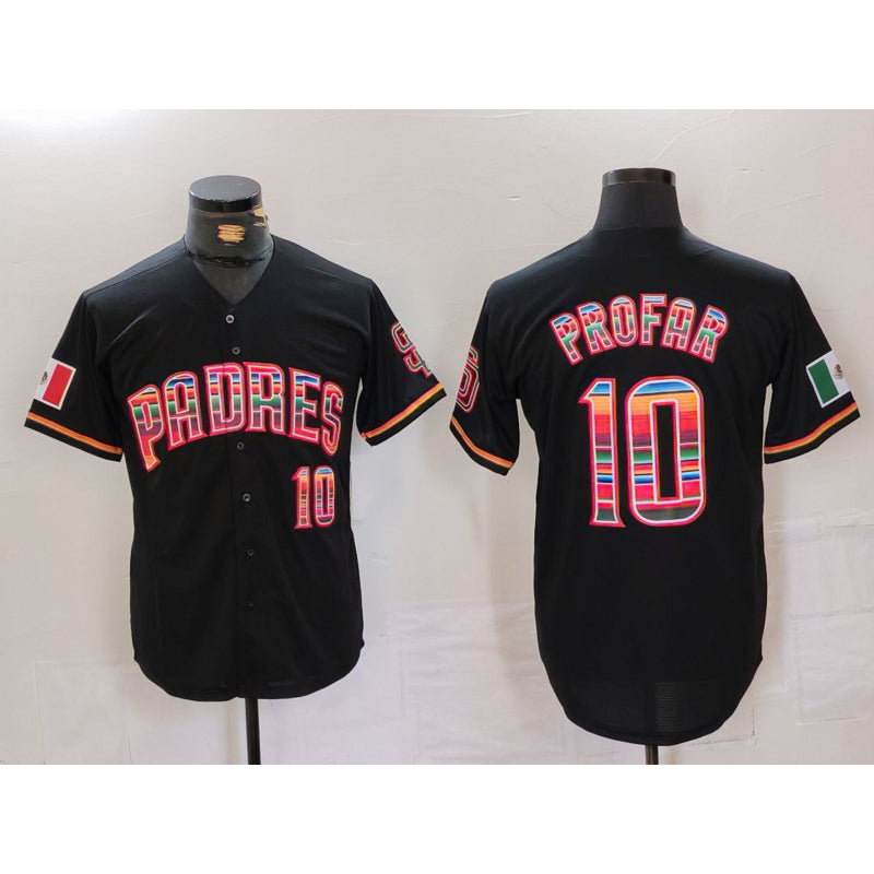 San Diego Padres #10 Jurickson Profar Black MWATKINS Mexico Cool Base Stitched Jersey