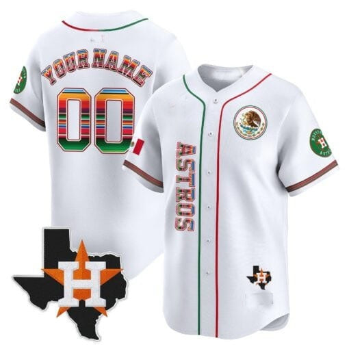 Custom Houston Astros Mexico Vapor Premier Limited Jersey V4 ¨C All Stitched-White MWATKINS