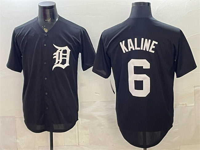 Detroit Tigers #6 Al Kaline Black MWATKINS Limited Stitched Jersey