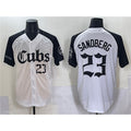 Chicago Cubs #23 Ryne Sandberg White Black MWATKINS 'Gothic North Side Edition' Vapor Premier Limited Stitched Jersey