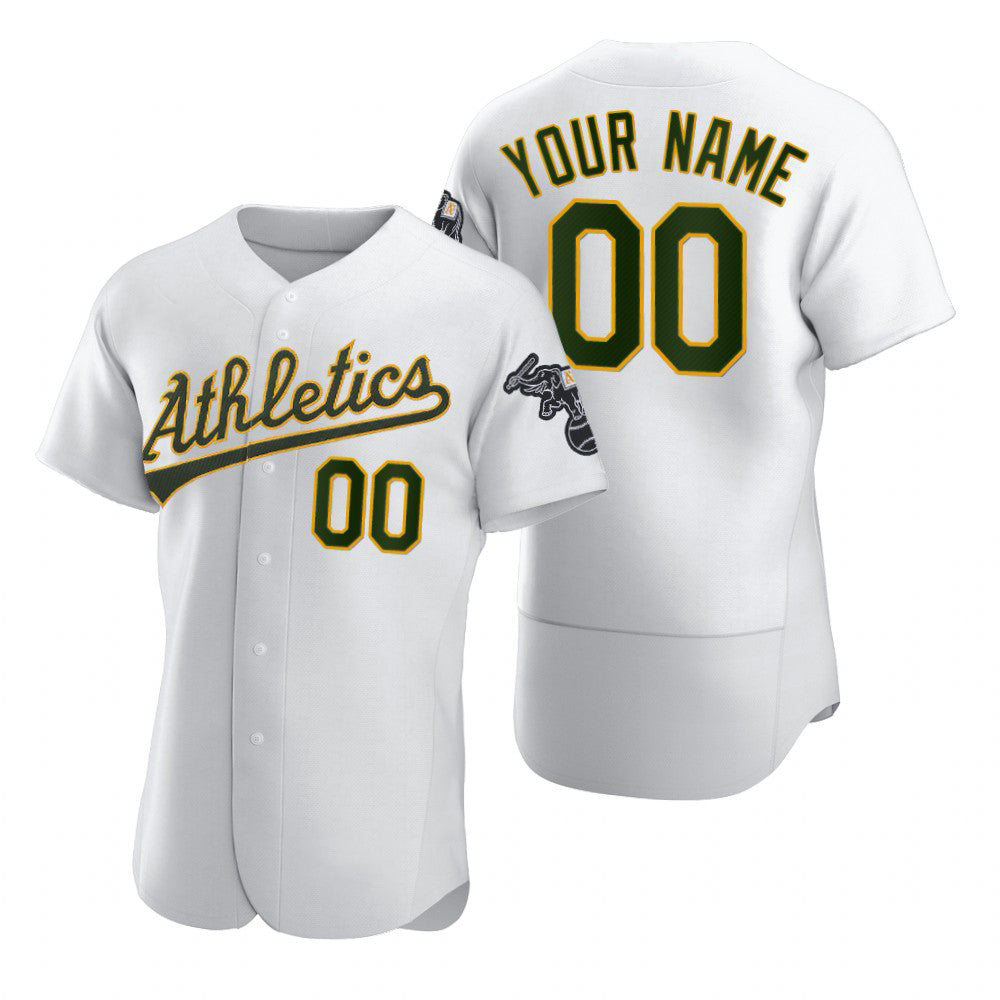 Custom Oakland Athletics White MWATKINS 2020 Stitched Flex Base Jersey