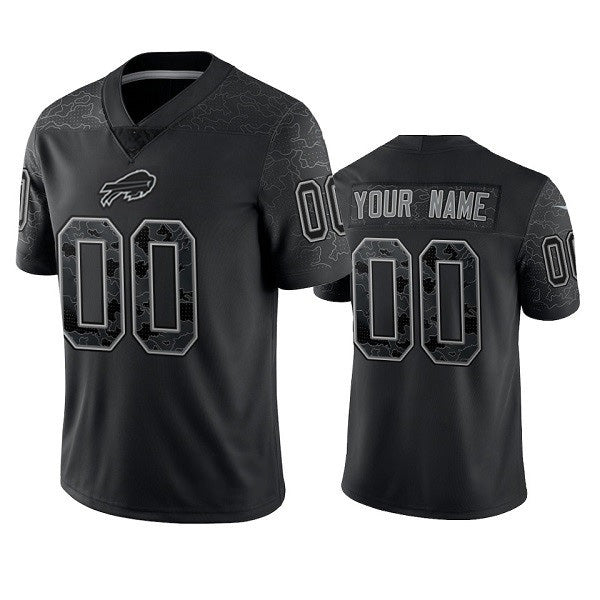 Custom B.Bills Active Player Black MWATKINS Reflective Limited Stitched Jersey