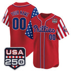 Custom Philadelphia Phillies America 250 Edition Vapor Premier Limited Red MWATKINS Stitched Jerseys