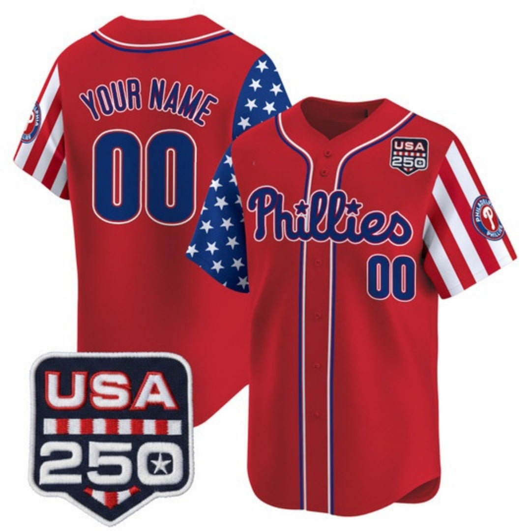 Custom Philadelphia Phillies America 250 Edition Vapor Premier Limited Red MWATKINS Stitched Jerseys