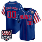 Custom San Diego Padres America 250 Edition Vapor Premier Limited Royal MWATKINS Stitched Jerseys