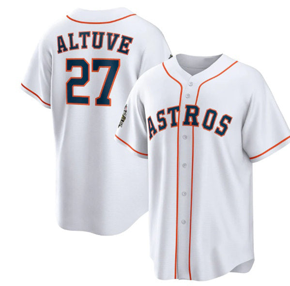 Houston Astros #27 Jose Altuve White MWATKINS 2022 World Series Home Stitched Jersey