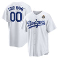Custom Los Angeles Dodgers Active Player White MWATKINS 2024 World Series Cool Base Stitched Jersey