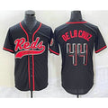 Cincinnati Reds #44 Elly De La Cruz Black MWATKINS With Patch Cool Base Stitched Jersey