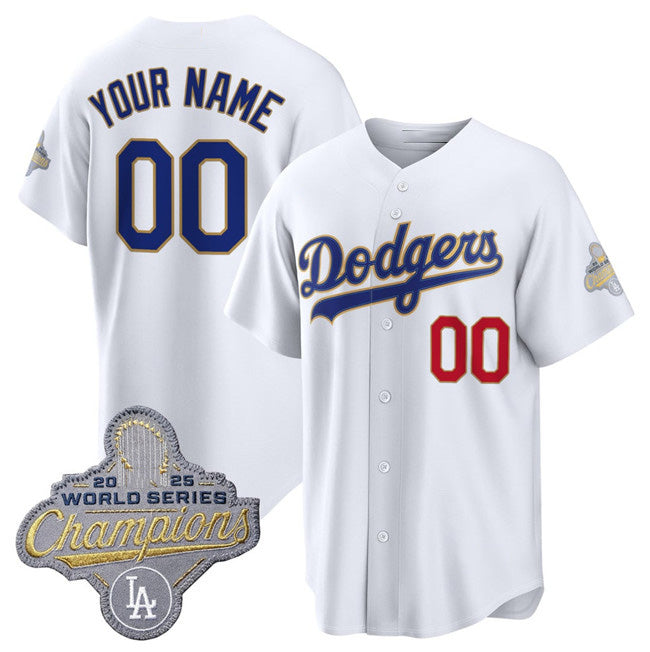 Custom Los Angeles Dodgers ACTIVE PLAYER White MWATKINS 2026 Gold Collection Stadium Stitched Jersey