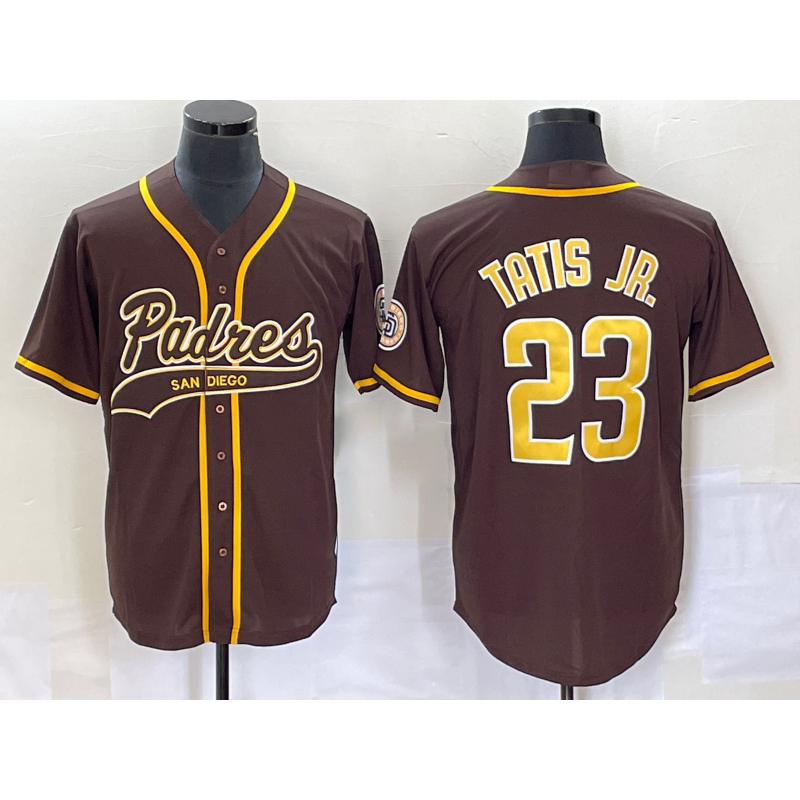 San Diego Padres #23 Fernando Tatis Jr Brown MWATKINS NEW 2023 Cool Base Stitched Jersey