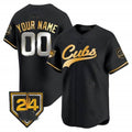 Custom Chicago Cubs 2024 Spring Training Patch Vapor Premier Limited Jersey ¨C All Stitched-Black MWATKINS