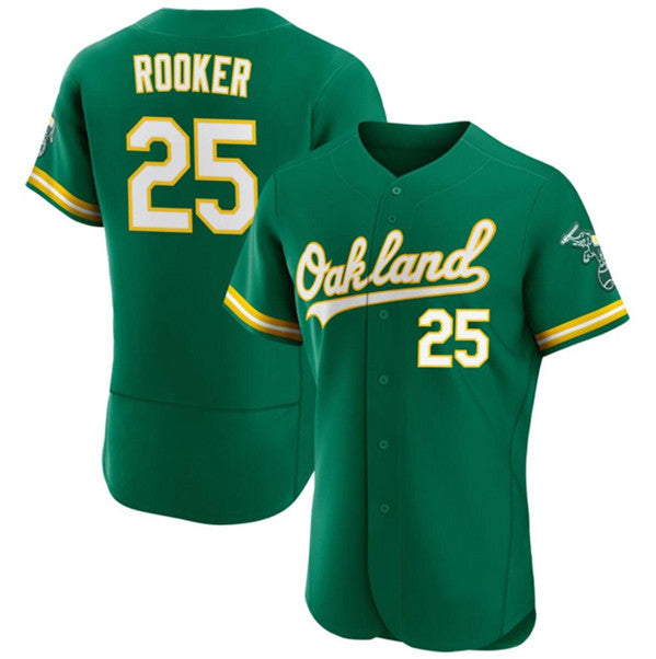 Oakland Athletics #25 Brent Rooker Green MWATKINS Flex Base Stitched Jersey