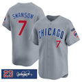 Chicago Cubs #7 Dansby Swanson Gray MWATKINS 'Ryne Sandberg Tribute' Vapor Limited V3 Stitched Jersey
