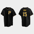 Pittsburgh Pirates #15 Oneil Cruz Black MWATKINS Alternate Team Logo Coolbase Jersey