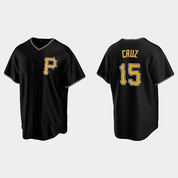 Pittsburgh Pirates #15 Oneil Cruz Black MWATKINS Alternate Team Logo Coolbase Jersey