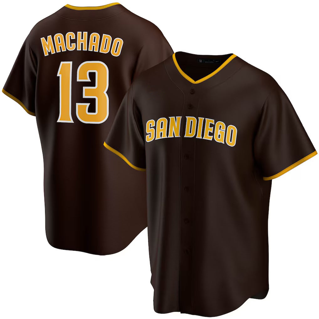 San Diego Padres #13 Manny Machado Brown MWATKINS Alternate Replica Player Jersey