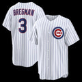 Chicago Cubs #3 Alex Bregman White MWATKINS Home Replica Jersey