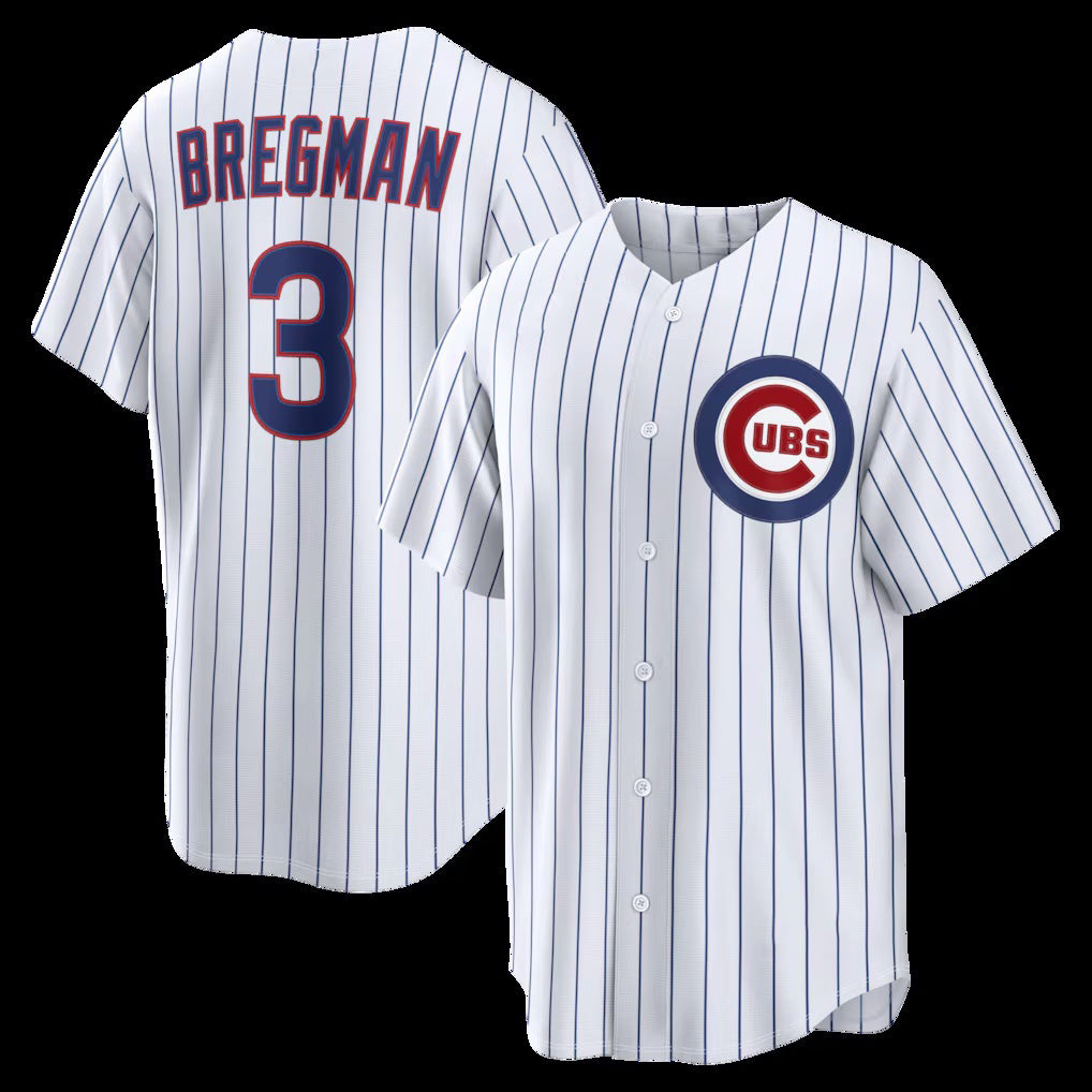 Chicago Cubs #3 Alex Bregman White MWATKINS Home Replica Jersey